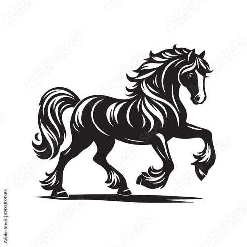 horse, animal, vector, illustration, cartoon, pony, stallion