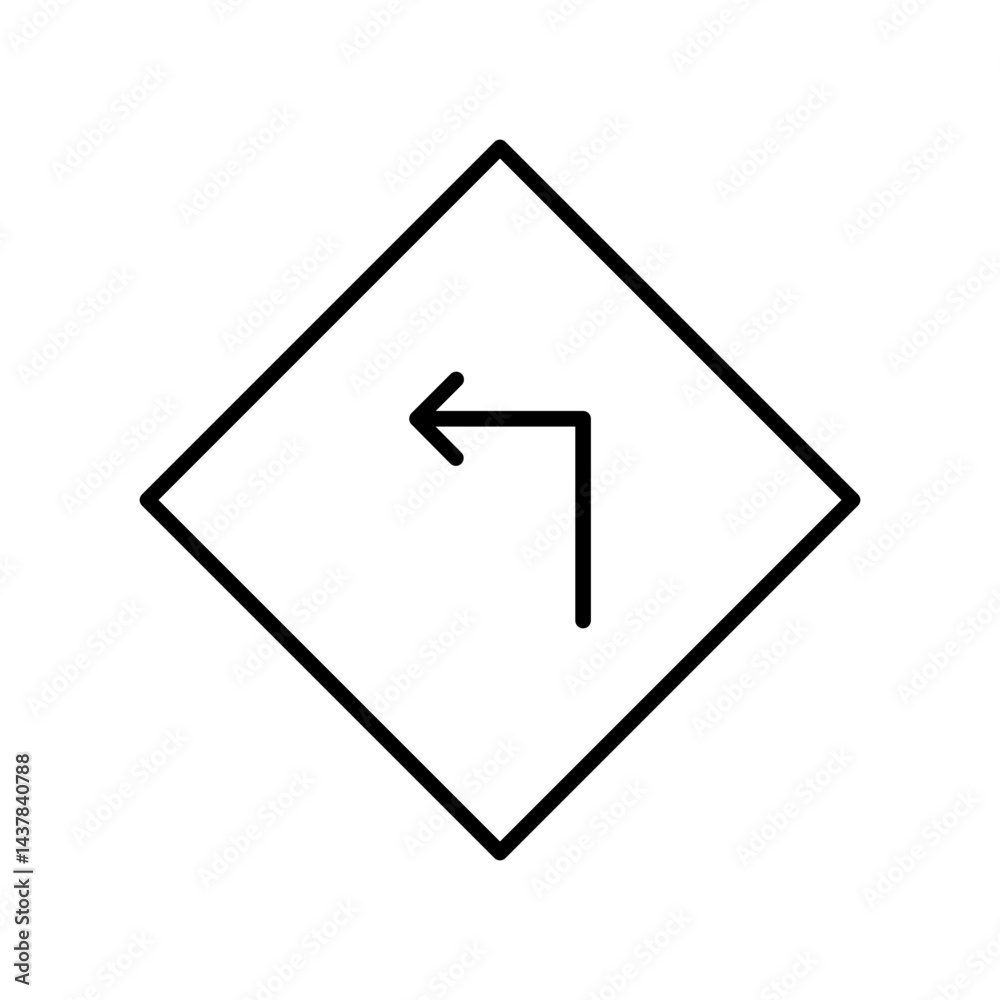 turn left line icon turn left line icon
