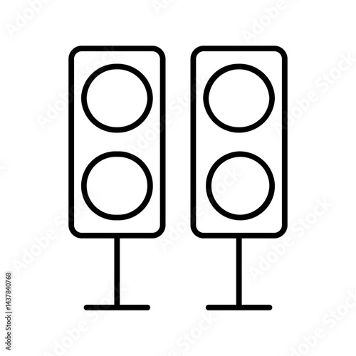 traffic lights line icon