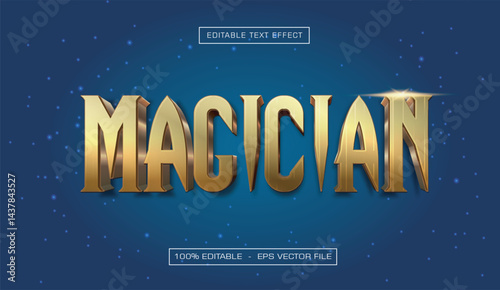 Magician text effect with gold style