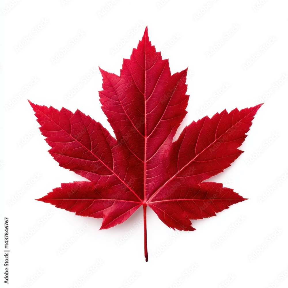Single red maple leaf isolated on white background Single red maple leaf isolated on white background