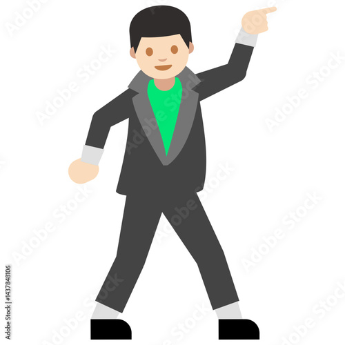 Man Dancing Clipart, Cartoon Illustration Isolated on White Background