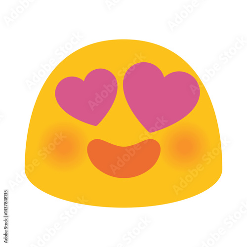 Heart eyes emoji illustration, clipart, isolated on white background