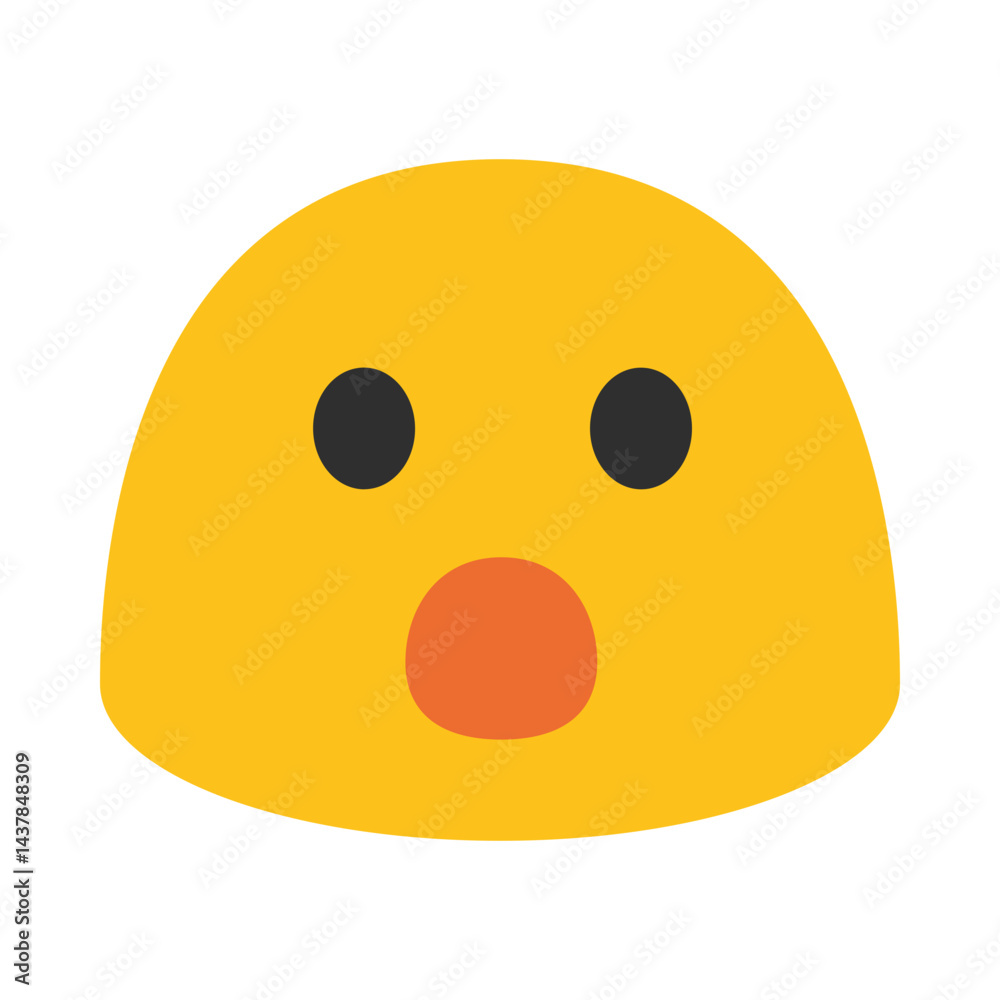 Fototapeta premium Surprised face emoji illustration, clipart, isolated on white background