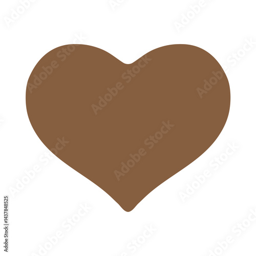 Brown heart illustration, clipart, isolated on white background