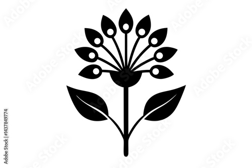 black and white flower