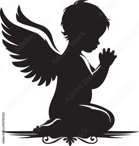 Sweet Baby Angel Prayer Silhouette Design