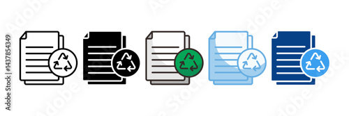 Recycled Paper Icon Set Multiple Style Collection