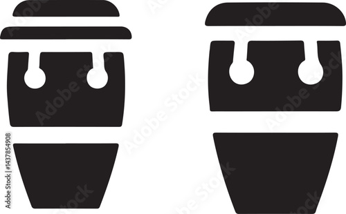 Dynamic Conga Silhouette Music Icon