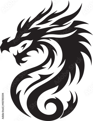 Wallpaper Mural Mystical Dragon Head Silhouette Design Torontodigital.ca