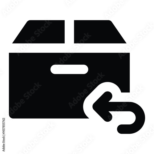 Simple Return glyph icon. The icon can be used for websites, print templates, presentation templates, illustrations, etc