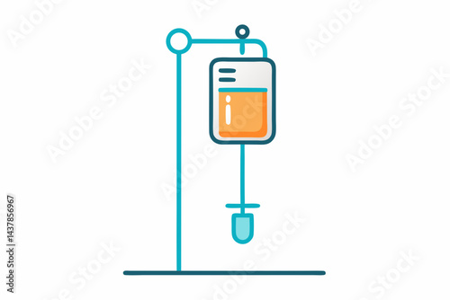 Neat IV Bag Icon Hanging from Stand