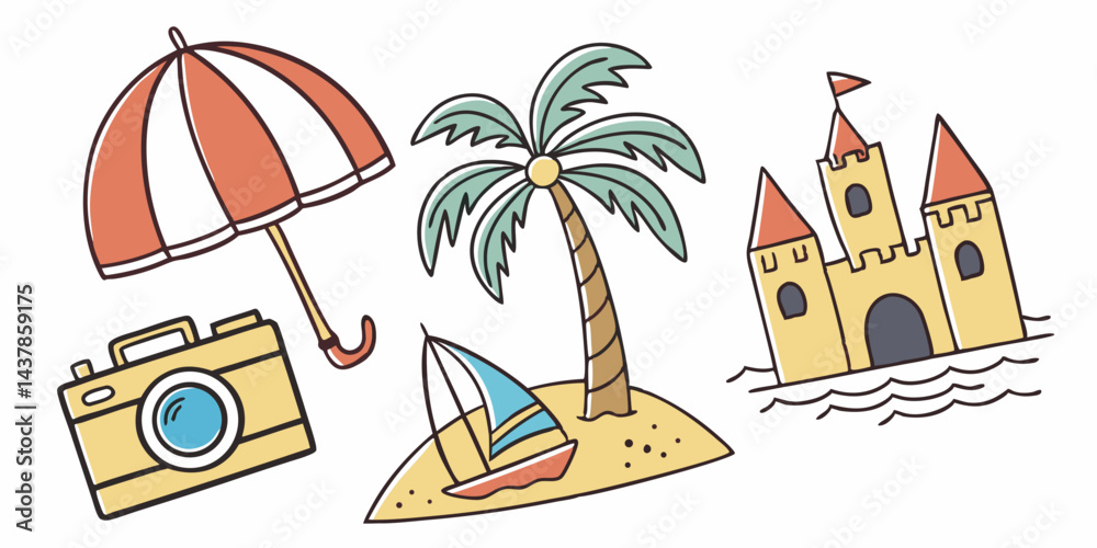 Obraz premium summer vacation vector illustration