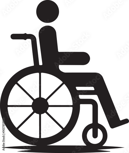 Wheelchair User Silhouette Vector Illustration