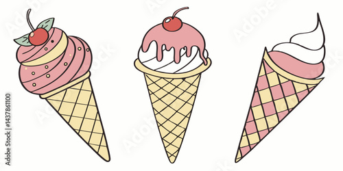 ice cream vector set