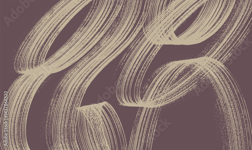 Dark blue color grainy spiral brush stroke. Grainy brush strokes texture with scattered tiny dots. Template distress damaged edge banner with spiral bold line with spray texture. Dry brush on canvas.