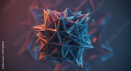 Abstract Geometric Structure With Sharp Edges and a Modern Futuristic Look