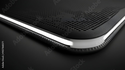 Sleek Black Gadget Detail Closeup.