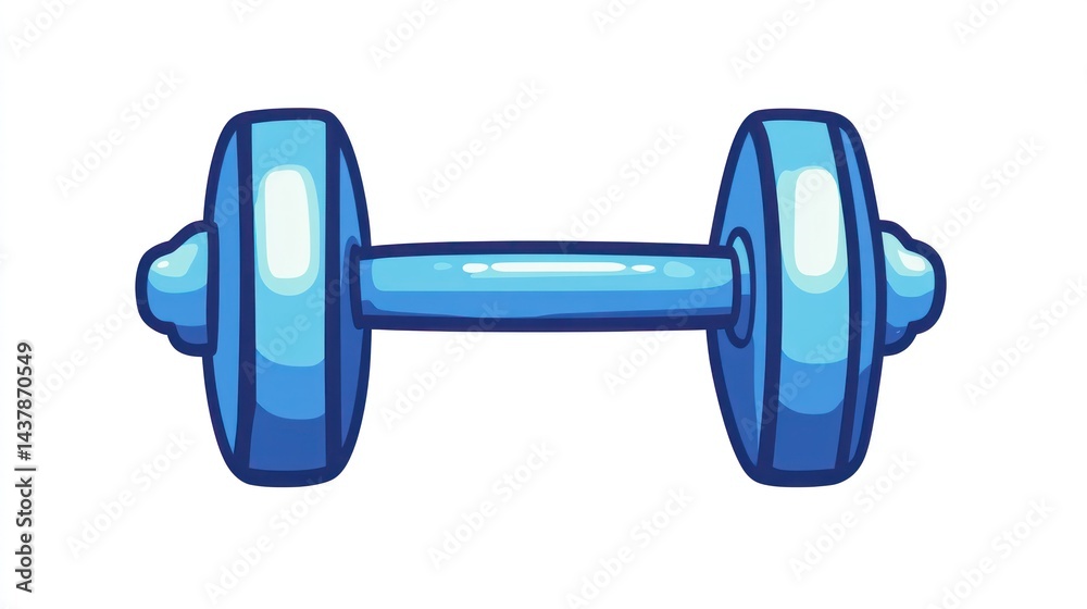 Blue dumbbell, fitness, workout, exercise, gym, weightlifting, isolated, white background, vector illustration, health Blue dumbbell, fitness, workout, exercise, gym, weightlifting, isolated, white background, vector illustration, health