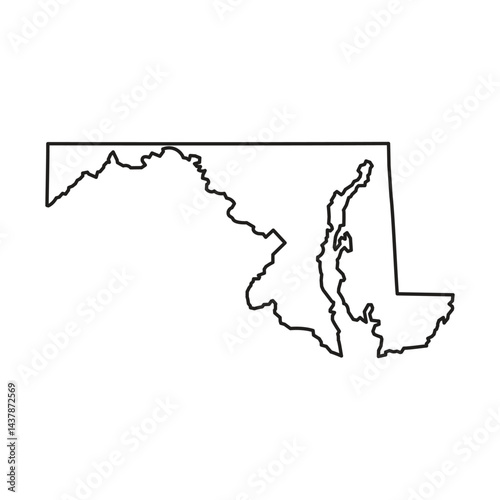 Maryland Outline Vector Map - State Border Illustration