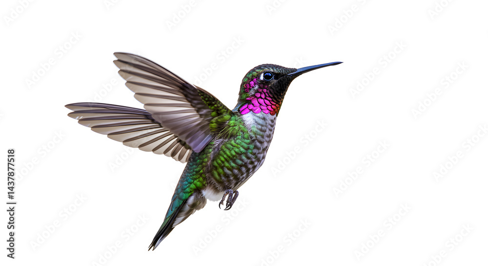 Fototapeta premium Annans Hummingbird in Flight: A Stunning Display of Nature's Beauty