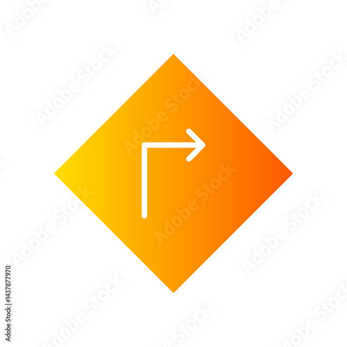 turn right gradient icon
