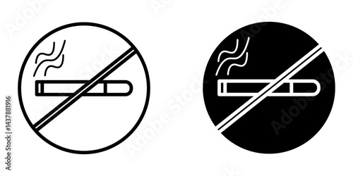 no smoking icon white on background