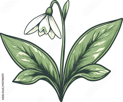 illustration of snowdrop flowers