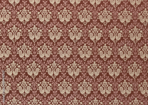 Vintage Floral Tapestry Pattern with Ornamental Design. seamless pattern with geometric shapes