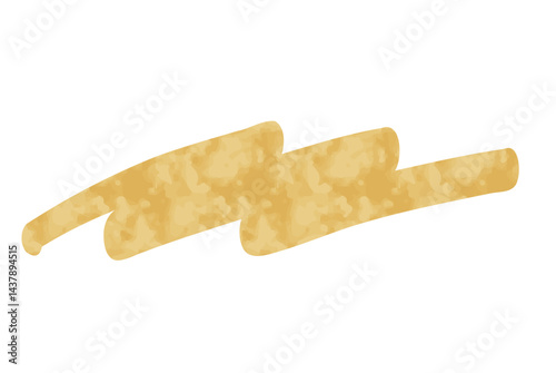 マーカーペンで描いたようなアンダーラインセット：黄色　水彩風