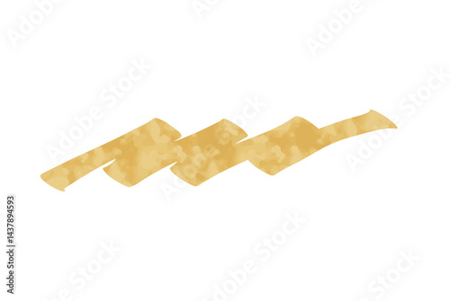 マーカーペンで描いたようなアンダーラインセット：黄色　水彩風