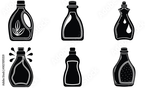 Fabric softener silhouette black vector art design set on white background