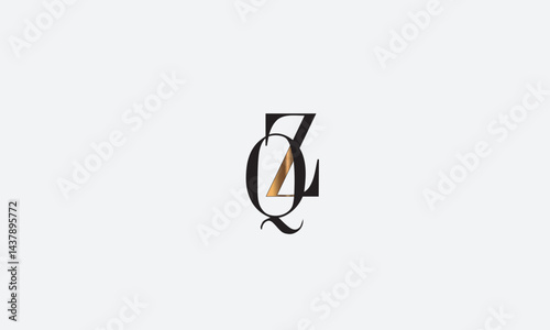 QZ, ZQ, Z, Q Abstract Letters Logo Monogram	