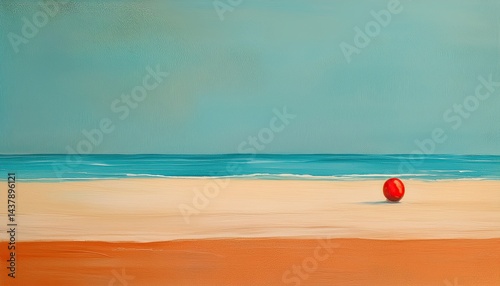 Abstract Beach Landscape With Vibrant Accent