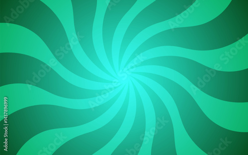 Dark green spiral background vector illustration. Groovy hippie background. Waves, swirl, twirl pattern. Twisted and distorted vector texture in trendy retro psychedelic style. Y2k aesthetic.