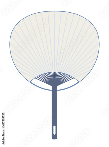 シンプルな無地のうちわ ベクターイラスト