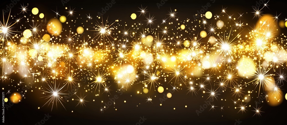 Naklejka premium Sparkling Gold Festive Background