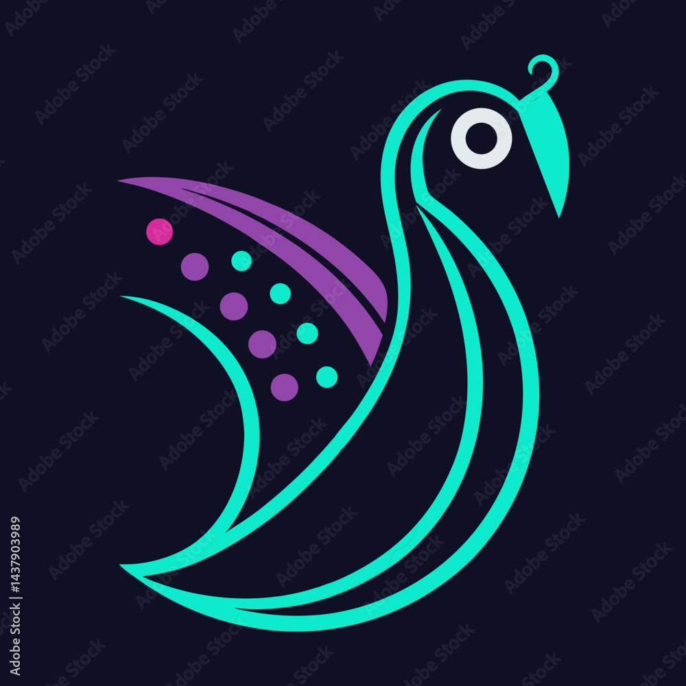 Obraz premium A peacock logo art illustration