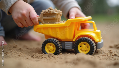 Child playing with sandbox toys for International Children's Day  