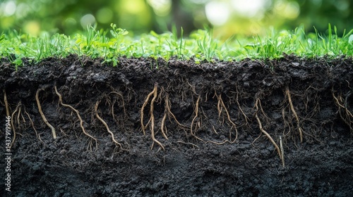 Close-up of soil and roots