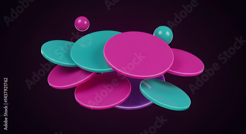 Floating Disks And Spheres Create A Modern And Vibrant Still Life