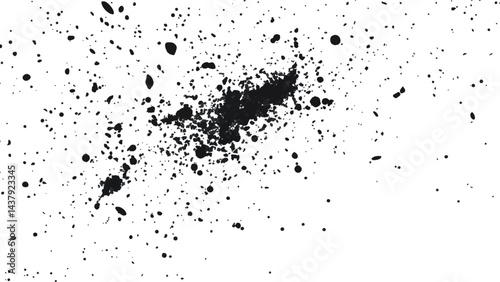 Dirt dust texture isolated on white background, top view. Old dusty grain film overlay. Scratched dotted texture. 