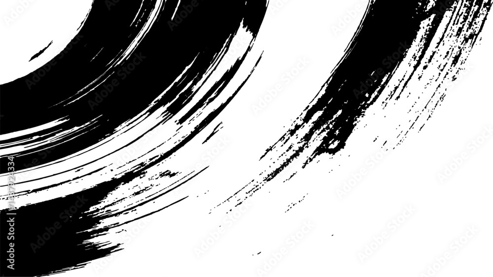 Fototapeta premium Grunge black and white urban vector texture. design brush strokes. Overlay texture. Faded black-white dyed paper texture. Sketch grunge design. Use for poster, cover, banner, mock-up, stickers layout.