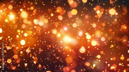 Golden Bokeh Light Dance 4K Background
