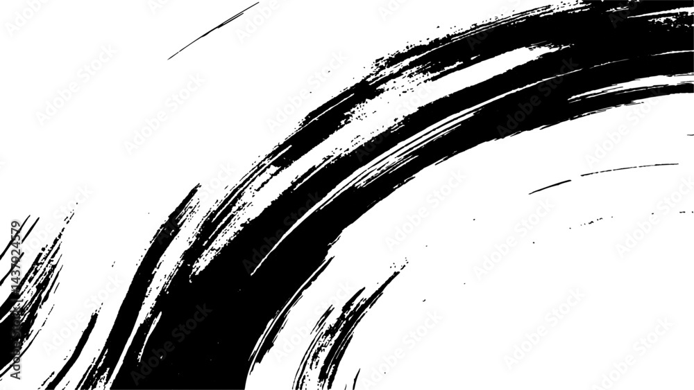 Fototapeta premium Grunge black and white urban vector texture. design brush strokes. Overlay texture. Faded black-white dyed paper texture. Sketch grunge design. Use for poster, cover, banner, mock-up, stickers layout.