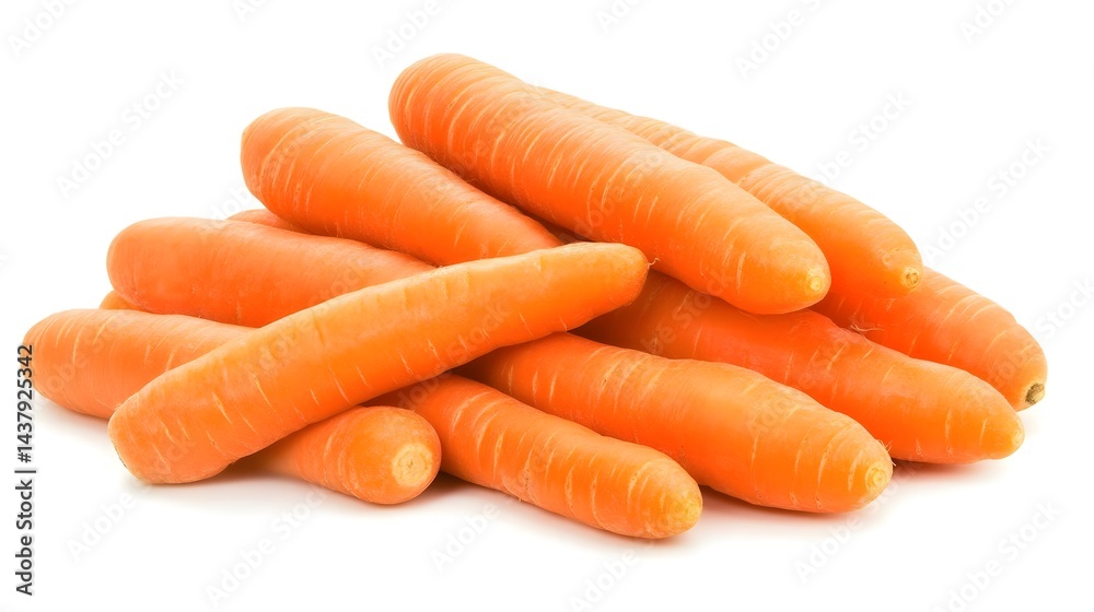 Fresh Raw Carrots on White Background for Healthy Food Concepts Fresh Raw Carrots on White Background for Healthy Food Concepts