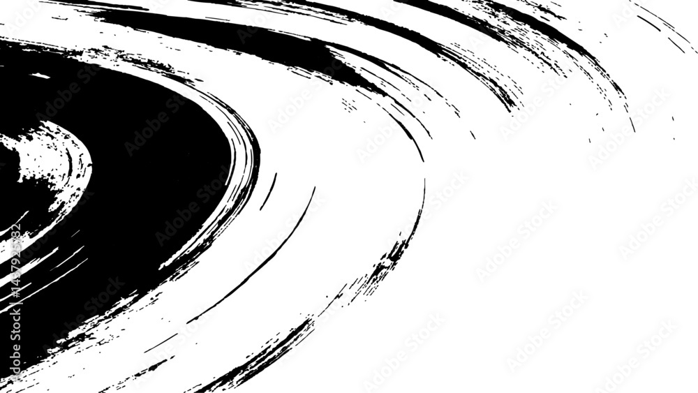 Naklejka premium Grunge black and white urban vector texture. design brush strokes. Overlay texture. Faded black-white dyed paper texture. Sketch grunge design. Use for poster, cover, banner, mock-up, stickers layout.