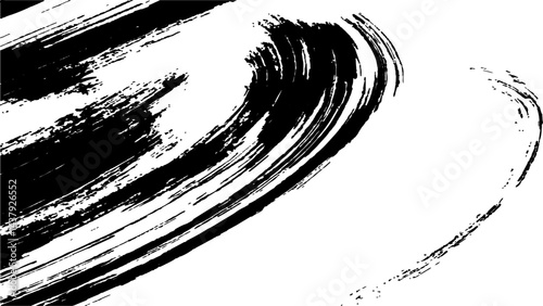 Vector grunge texture. Black paint isolated on white background. Black brush strokes sweep across a pristine white background,	