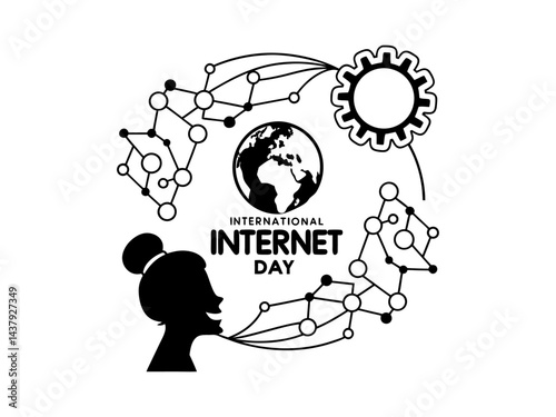 Global Internet Day Celebrated with Global Connectivity,  graphic design celebrates International Internet Day. International Internet Day, Internet Day, Global Connectivity, World Wide Web.