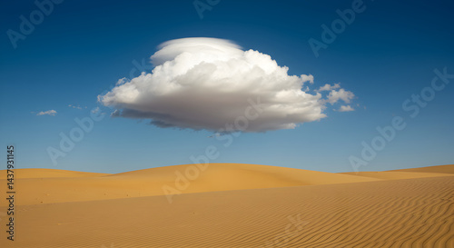Desert Landscape With Dramatic Cloudscape Under Clear Blue Sky During Daytime photo
